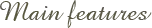 main features