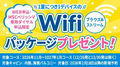 WEB申込・MSCベリッシマ専用ダイヤル申込限定 WiFiパッケージプレゼント