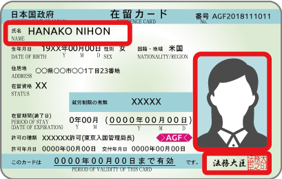 在留カード(外国人登録証明書)