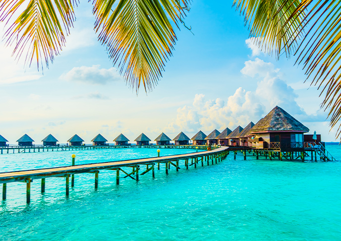 モルディブの水上コテージ