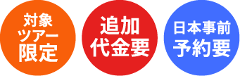 対象ツアー限定 追加代金要 日本事前予約要