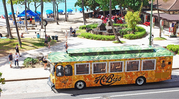 ホノルル市内を走るHiBus