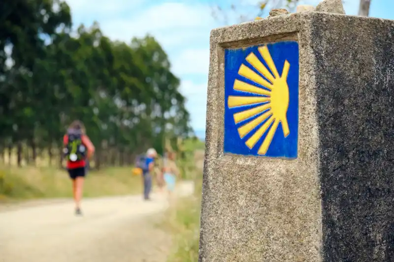 巡礼者を導くホタテ貝の目印