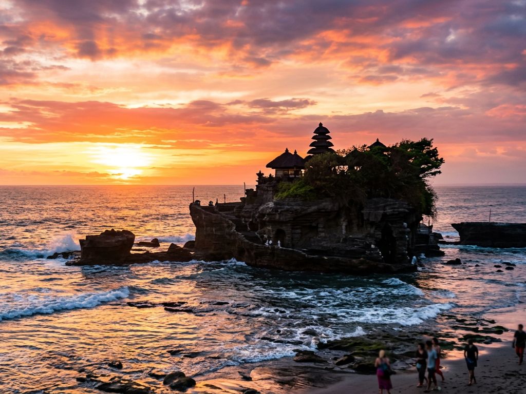 夕日が自慢のタナロット寺院