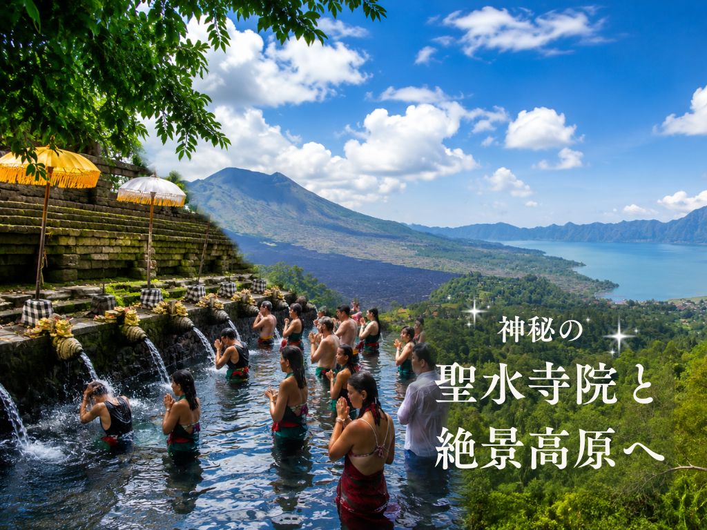 【バリ島世界文化遺産】ティルタエンプル寺院とウブド＆キンタマーニ高原（ランチ付き）