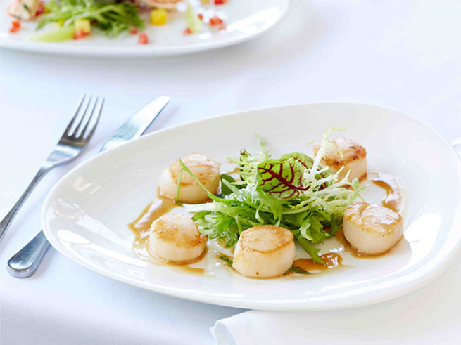 新鮮なシーフード料理を満喫