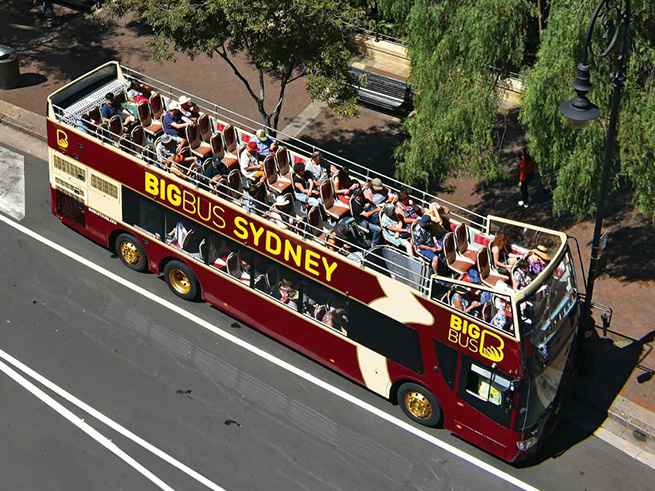 2階建てオープントップバスで絶景体験