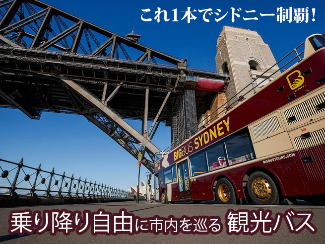 【ビッグバス】乗り降り自由にシドニー市内観光！ホップオン ホップオフ バス（日本語音声ガイド付）