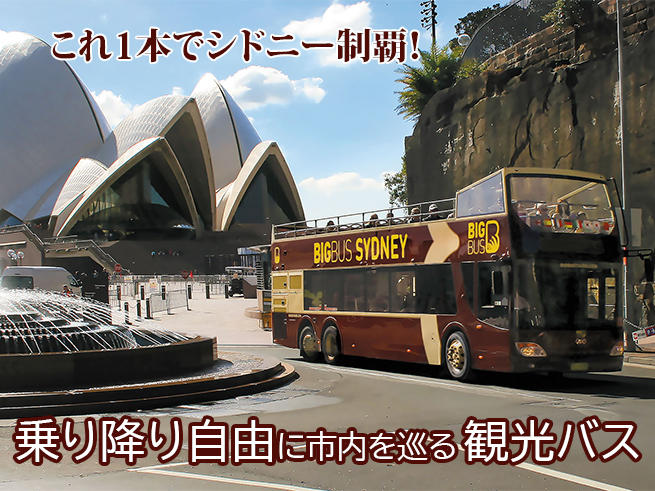 【ビッグバス】乗り降り自由にシドニー市内観光！ホップオン ホップオフ バス（8か国語音声ガイド付き)