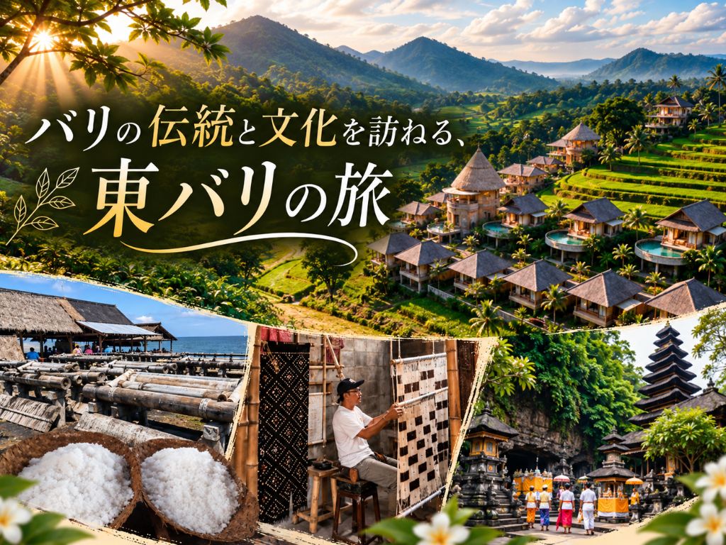 【文化・体験】バリ島東部シデメンで伝統文化を体験！布工房＆塩田＆寺院めぐり（クサンバの塩プレゼント！）