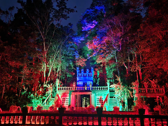 ライトアップされた幻想的なパロネラパーク