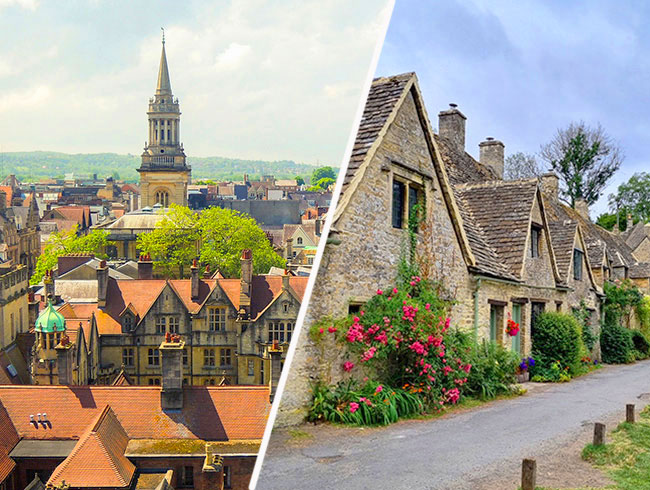 由緒ある大学街オックスフォードとはちみつ色のコッツウォルズの村1日観光