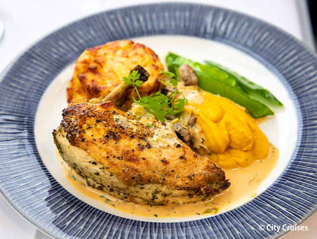 お得なお食事つきのクルーズ観光 			