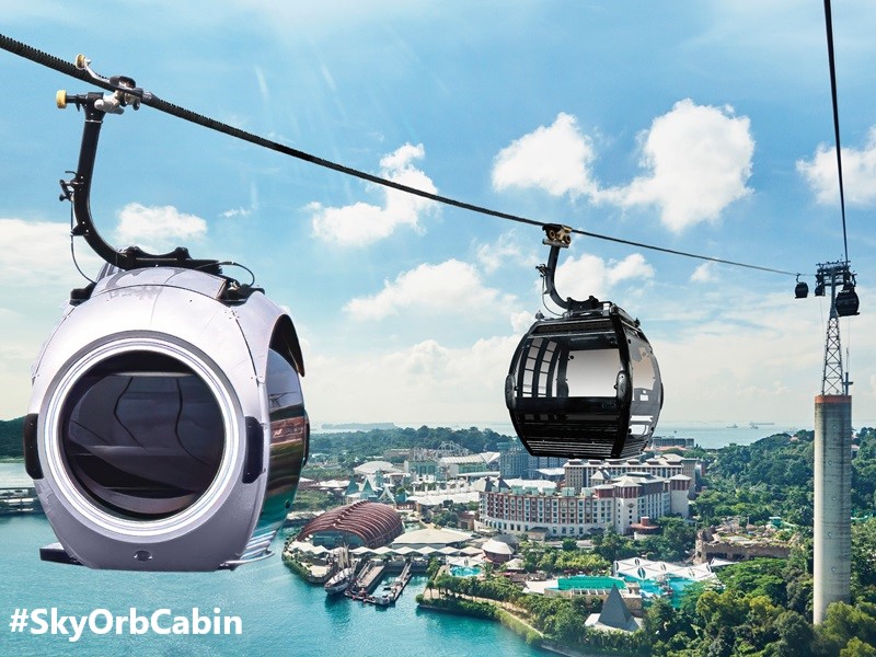 スカイオーブ・キャビン：世界初のクローム仕上げ球体型ケーブルカーキャビンで空の旅へ！
