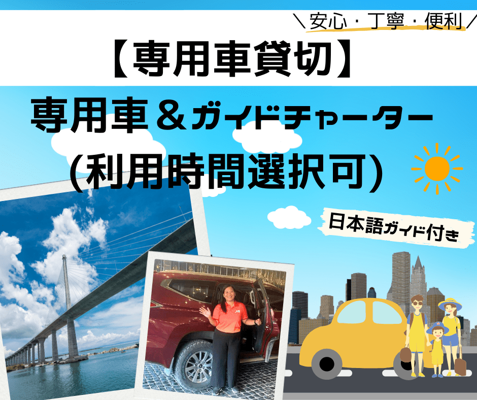 【3/17までの予約完了限定】タイムセール★人気★★【専用車貸切】安心の専用車チャータープラン（日本語ガイド付き）＜1～8名利用(4時間/6時間/8時間選択可)＞