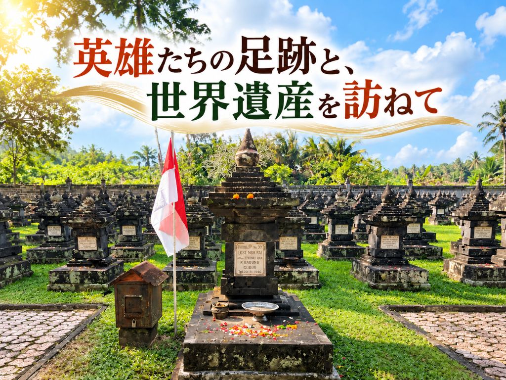 【歴史・世界遺産】日本人兵も眠るマルガ英雄墓地とジャティルイ棚田・タマンアユン寺院（ランチ付き）
