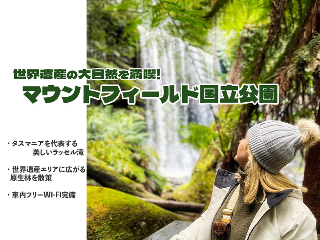 世界遺産の大自然へ！ラッセル滝とマウントフィールド国立公園満喫ツアー