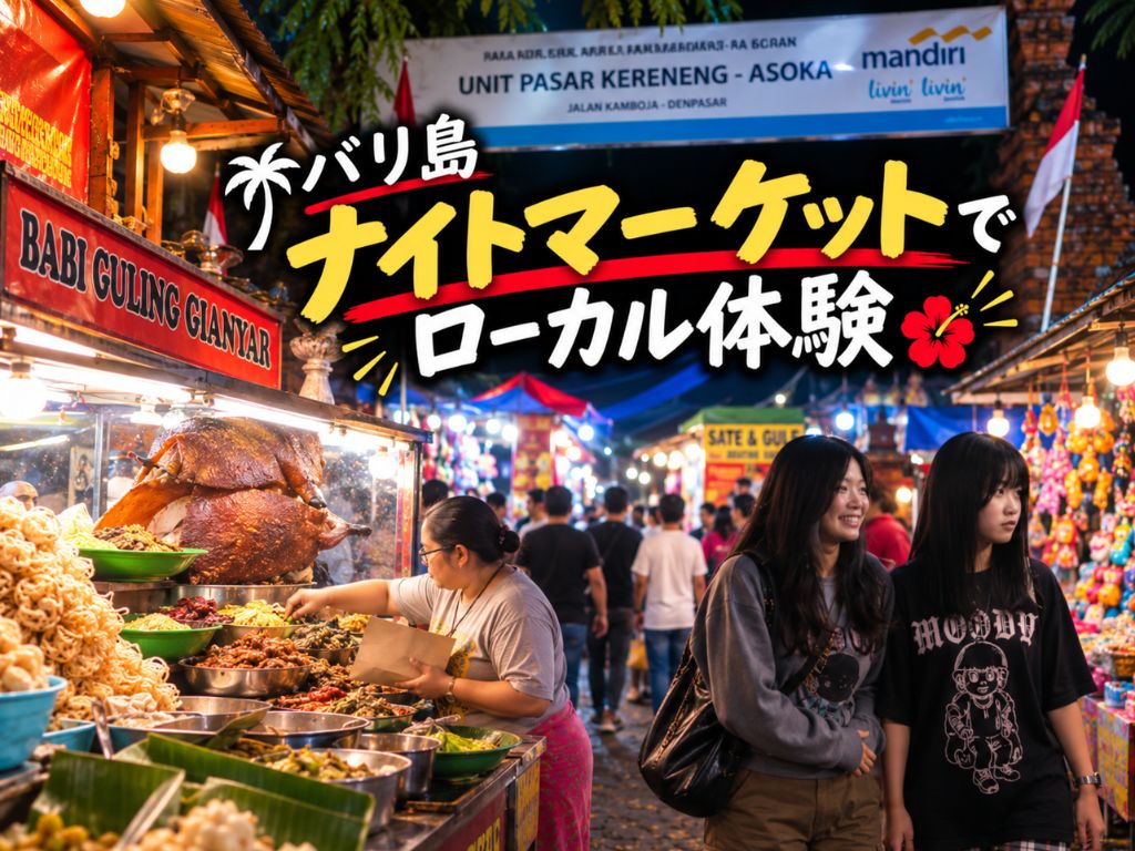 【夜】バリ島ナイトマーケット散策！クレネン市場でローカル体験