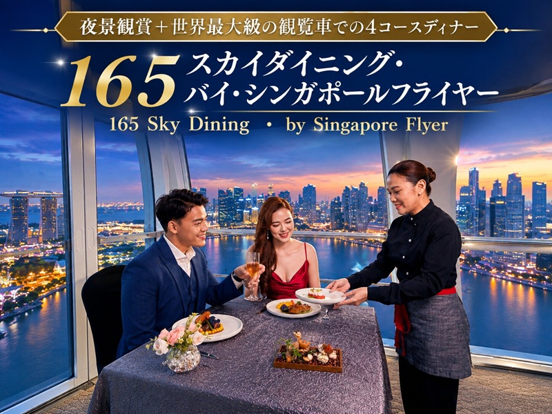 【夜景観賞＋世界最大級の観覧車での4コースディナー】165 スカイダイニング・ バイ・シンガポールフライヤー