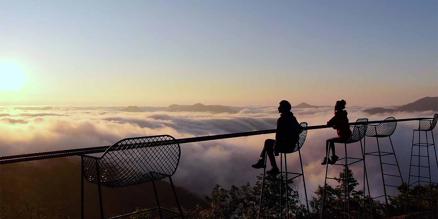 雲海テラス「Cloud Bar」からの眺めの一例(朝景)