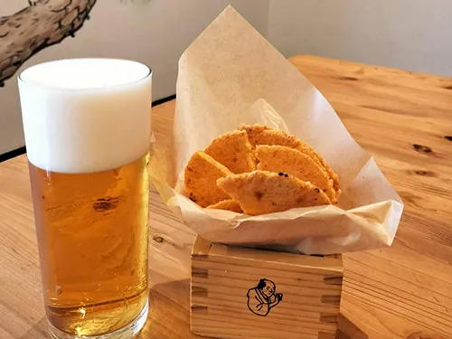 めんべい1升とビール イメージ