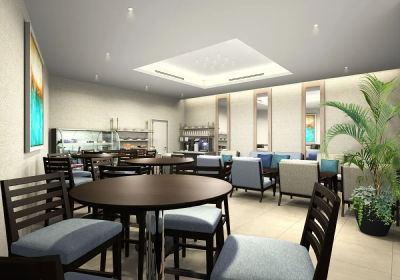 広々としたラウンジスペース