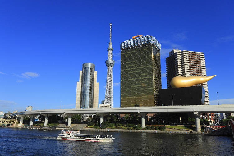 吾妻橋（浅草）からの東京スカイツリー