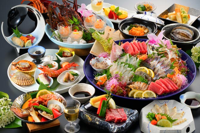 天草渚亭 当プラン料理(一例)