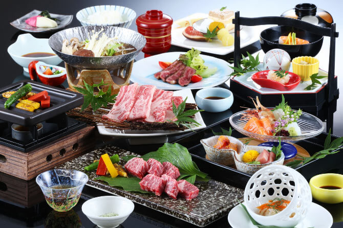 浜湖月 認証近江牛会席料理（一例）