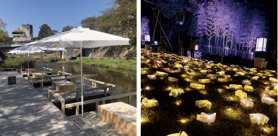 長門湯本温泉、過去のうたあかりの様子