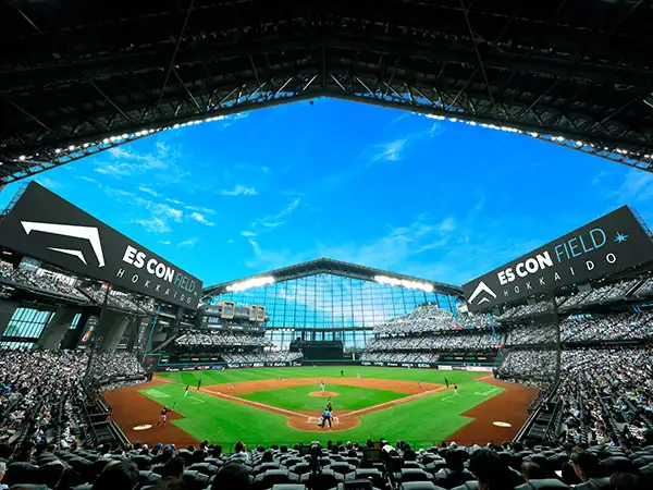 エスコンフィールドHOKKAIDO球場内の眺め(一例) ©H.N.F.
