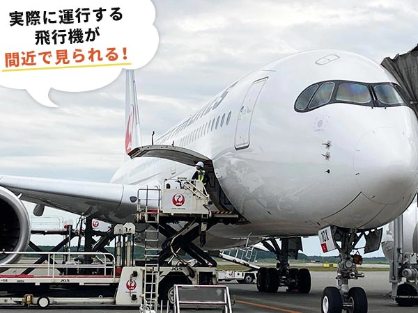 実際に運行する飛行機が間近で見られる!