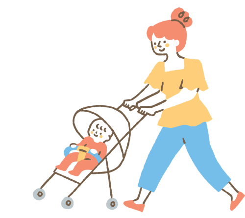 赤ちゃんとお母さんのイラスト