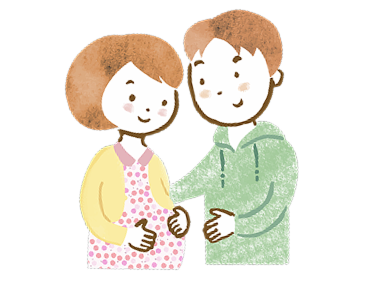 マタニティカップルのイラスト