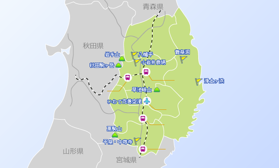 岩手県の地図 最寄り駅 条件からホテル 旅館 宿を探す Jtb