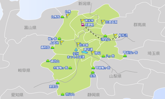 長野県の地図 最寄り駅 条件からホテル 旅館 宿を探す Jtb