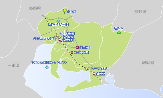 愛知県の地図 最寄り駅 条件からホテル 旅館 宿を探す Jtb