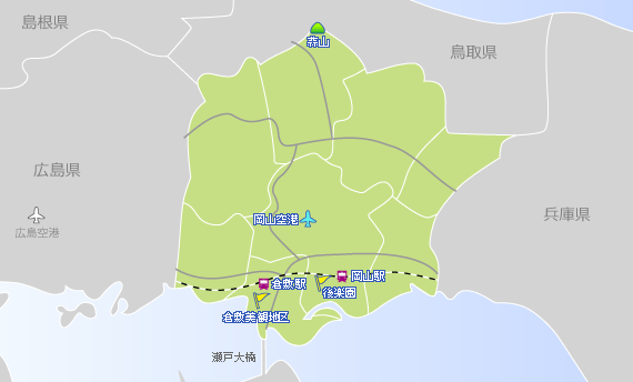 「岡山県 地図」の画像検索結果