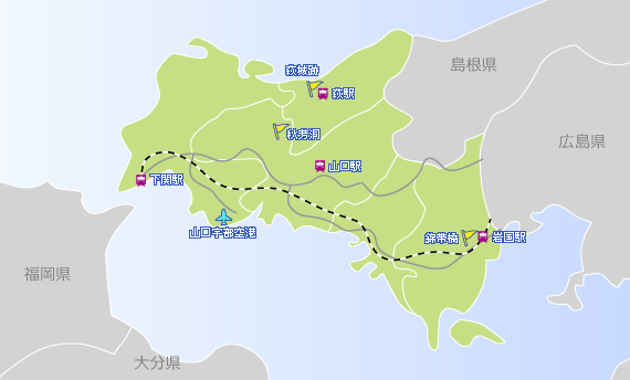 山口県の地図 最寄り駅 条件からホテル 旅館 宿を探す Jtb