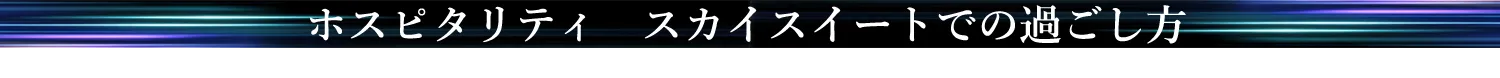 ホスピタリティ　スカイスイートでの過ごし方（日曜日の参考例）
