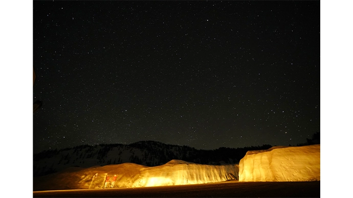 弥陀ヶ原ホテルから撮影した満点の星空（2025年4月25日撮影）。