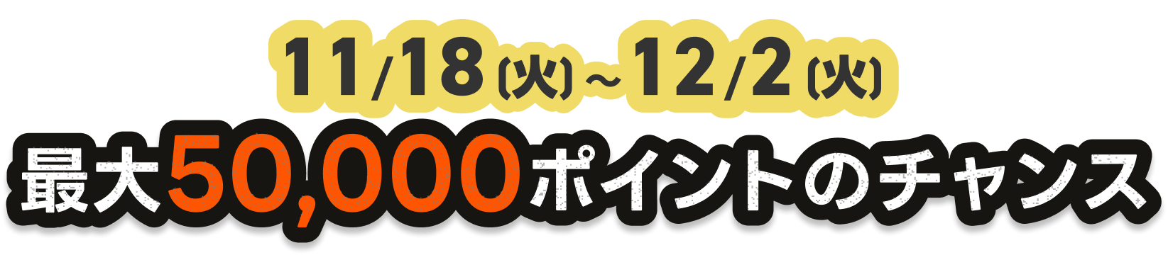 最大50,000ポイントのチャンス