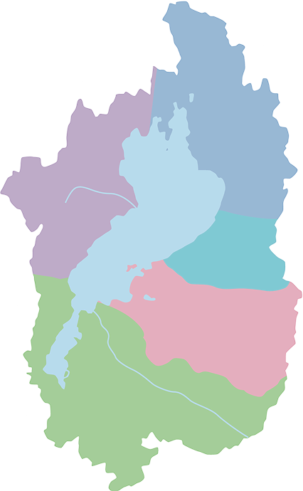 滋賀県、びわ湖を巡るマップ