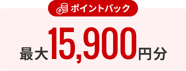 ポイントバック 最大15,900円分