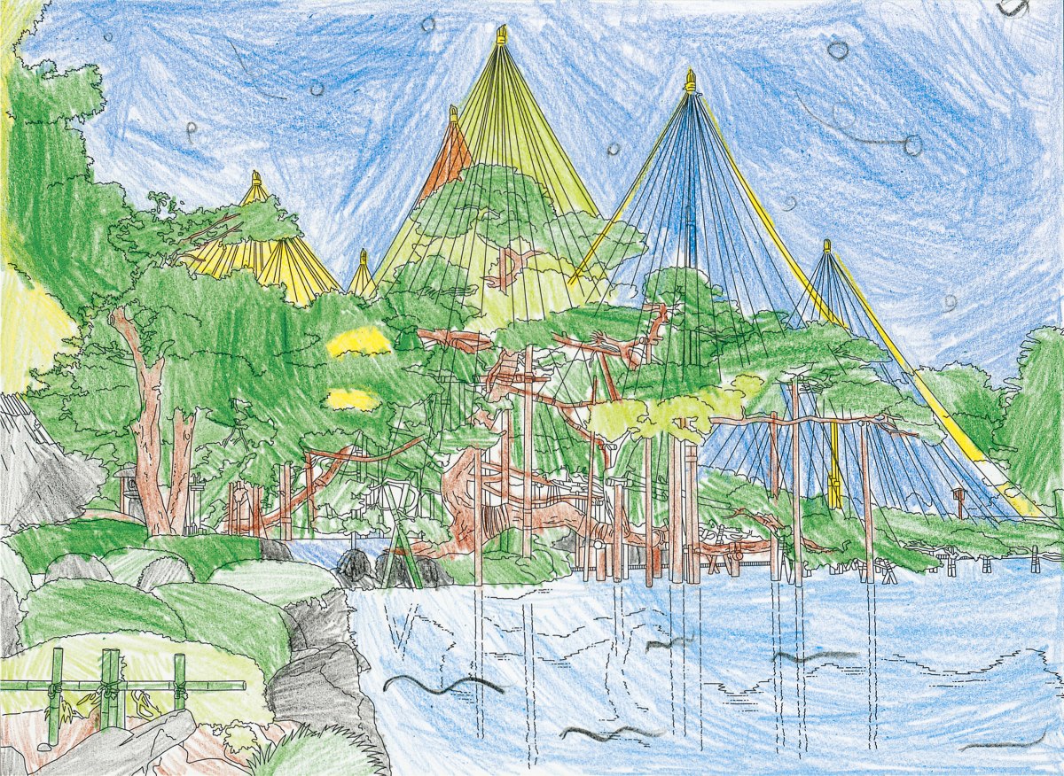 トラベル＆ライフWebマガジン ぬりえ 石川 兼六園の雪吊り