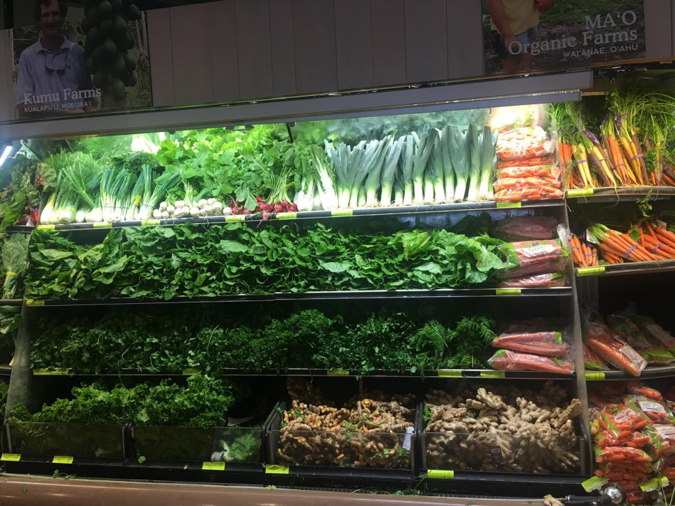 有機野菜もハワイで採れたものが中心