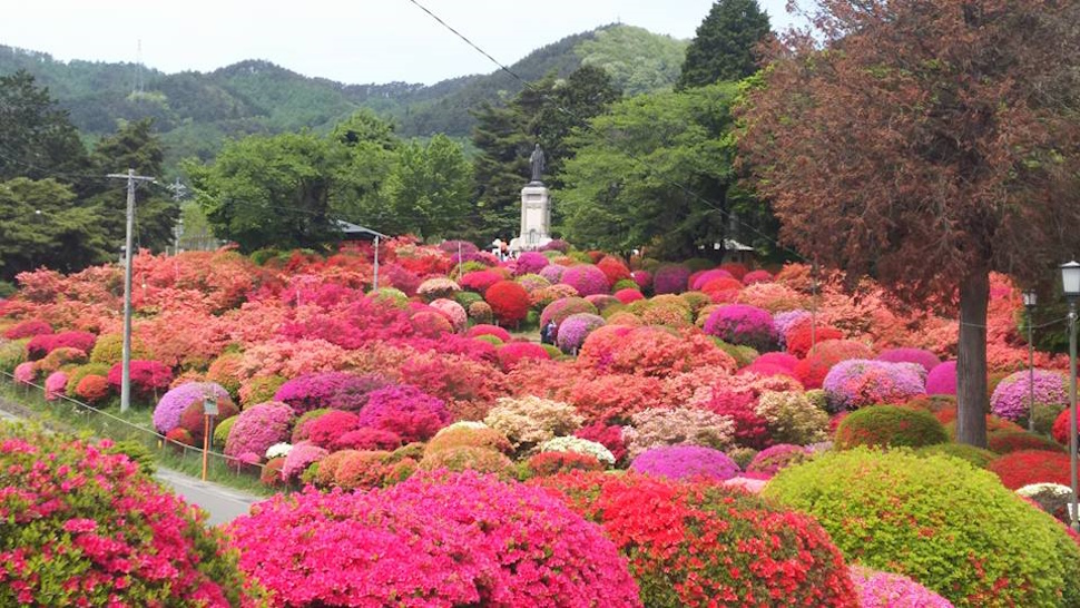 鶴峯公園にある初代片倉兼太郎の銅像