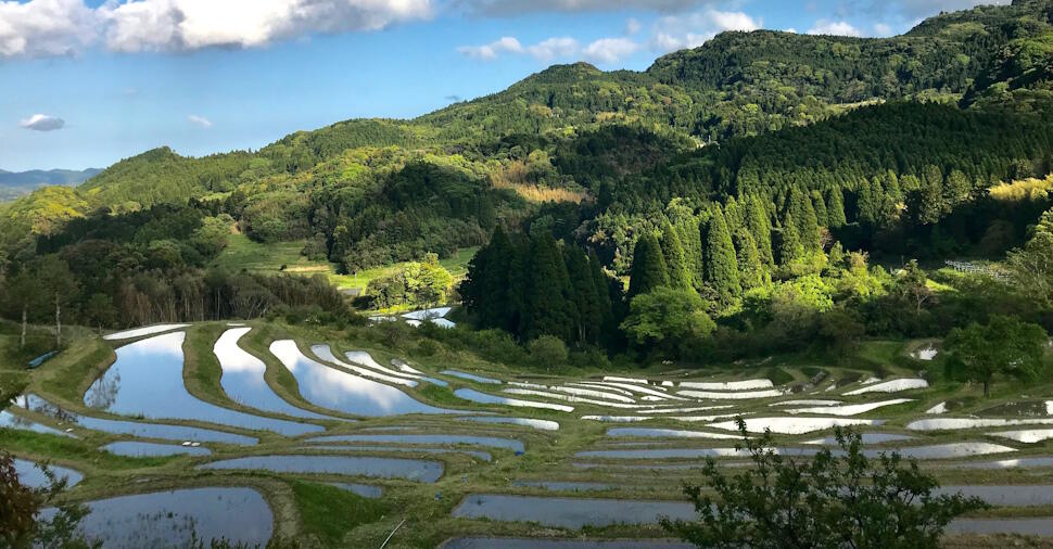 春（田植え前）の「大山千枚田」