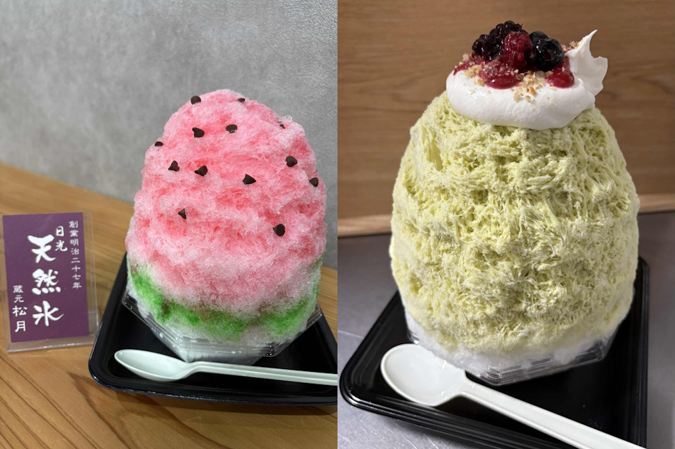 スイカかき氷、ピスタチオベリー