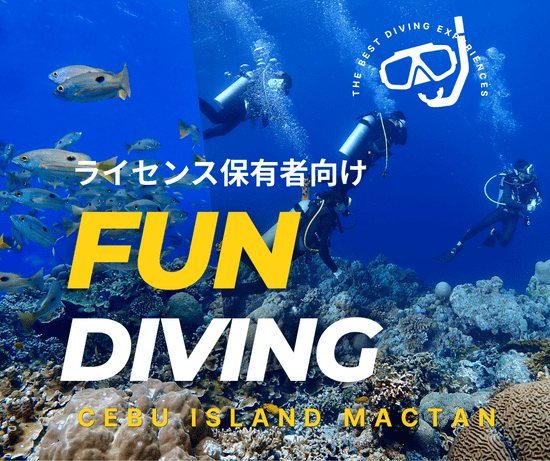 【ダイビング】セブで楽しむファンダイビング★ライセンス保持者向け！ボート２ダイビング＜器材フルレンタル込み／往復送迎付き／日本人駐在ショップ＞